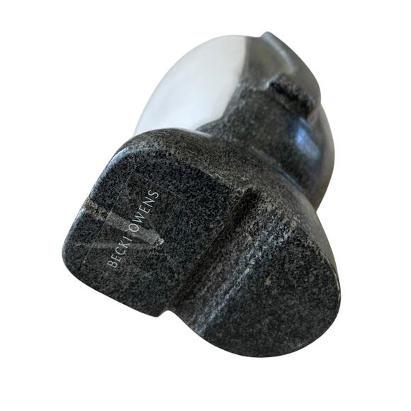 Becki Owens Marble Penguin Figurine 8in Black & White New - Picture 13 of 15